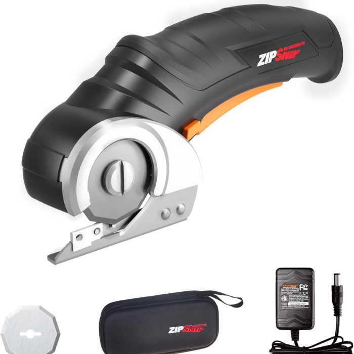 Worx Zipsnip Cordless Electric Scissors, Rechargeable Cardboard Box Cutter, 4V Powerful Fabric Scissors with 2 Safety Blades & Storage Bag WX082L.2