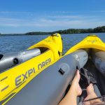 Intex 68307EP Explorer K2 Inflatable Kayak Set: Includes Deluxe 86in Aluminum Oars and High-Output Pump – SuperStrong PVC – Adjustable Seats with Backrest – 2-Person – 400lb Weight Capacity