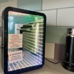 So Chill Mini Fridge Infinity Effect. Gamers. Students. Home/Car trips/Hangouts + More. USB Powered. Stickers Included. 4L/6 Cans. Mirror Infinity Effect Door