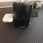 ZEEHOO 3 in 1 Charging Station for Apple Devices. Mag-Safe Charger Stand. Qi2 15W Auto-Rotating Wireless Charger for iPhone 17 16/15/14/13/12 Series& AirPods& iWatch(Black)