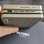 Aurzen ZIP Tri-Fold DLP Truly Mini Projector. Pocket Size. Zero-Lag Focus. One-Click Screen Mirroring. Full-Screen Mode. Type-C Fast Charging. 5.000mAh Battery. Indoor Outdoor Portable Projector.Gold