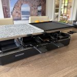 Severin RG 2371 Raclette Grill Natural Cooking Stone Smokeless Odourless with 8 Non-stick Pans