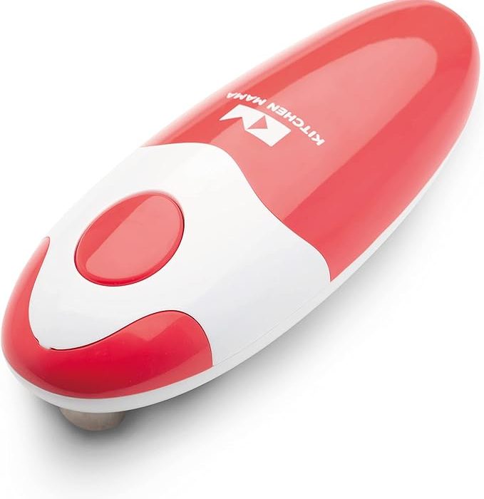 Kitchen Mama Auto Electric Can Opener: Open Your Cans with A Simple Press of Button - Automatic, Hands Free, Smooth Edge, Battery Operated
