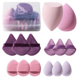Makeup Sponge Set BS-MALL Triangle Puff 14PCS Non-Latex Beauty Blender Sponges with Travel Case. Soft Makeup Puff for Foundation. Concealer. Cream & Powder. Face & Eye Blending for Sensitive Skin