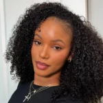 300% Glueless Wigs Human Hair Afro Kinky Curly Headband Wig Upgrade 3 IN 1 Half Wig With Drawstring Seamless Clip Ins Flip Over