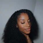 300% Glueless Wigs Human Hair Afro Kinky Curly Headband Wig Upgrade 3 IN 1 Half Wig With Drawstring Seamless Clip Ins Flip Over