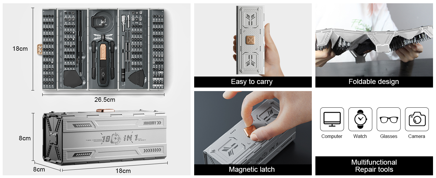 Electric Precision Screwdriver Set. 180 in 1 Cordless Screwdriver. 3 Torque Settings with 160 Magnetic Precision Bits for Computer. Laptop. iPhone. PS5. Xbox. Watch. Jewelry. Eyeglasses