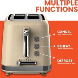 Russell Taylors Retro Toaster RT-10 Cream Color with Lid