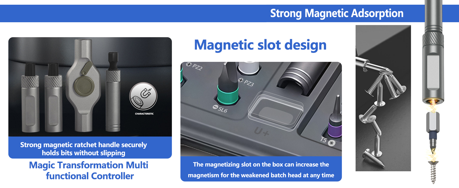 42 in 1 Magnetic Screwdriver Set, DIY Ratchet Screwdriver Set, Multi Bit Magnetic Drive,with Detachable Ratchet Handle and Storage Case, Portable Compact Repair Tool Kit for Furniture Computer Bicycle