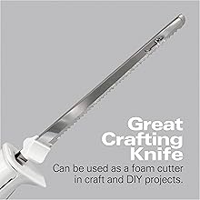 Hamilton Beach Electric Knife Set for Carving Meats. Poultry. Bread. Crafting Foam & More. Reciprocating Serrated Stainless Steel Blades. Ergonomic Design Storage Case + Fork Included. 5Ft Cord. White