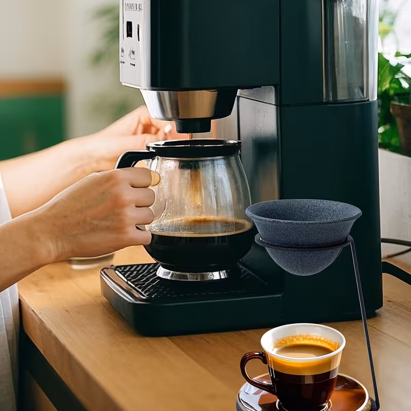 Large Size Microporous Ceramic Coffee Filter Cup - No Paper Filter Needed, Reusable Tea Strainer with Stand | Christmas Gift & New Year Gift