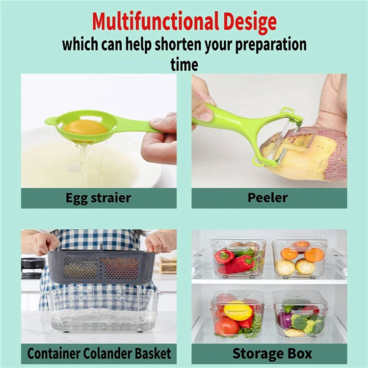 Cloud Market 22-in-1 Vegetable Chopper & Mandoline Slicer with Container. 13 Blades. Onion Chopper. Veggie Dicer. Cheese Grater. Egg Separator. Kitchen Food Cutter Set