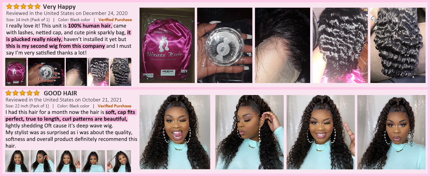 Pizazz 99J Burgundy Deep Wave Lace Front Wigs Human Hair Pre Plucked | 13x4 HD Lace Frontal Wigs with Baby Hair Pre Bleached Knots 180 Density Human Hair Wigs for Women18 Inch