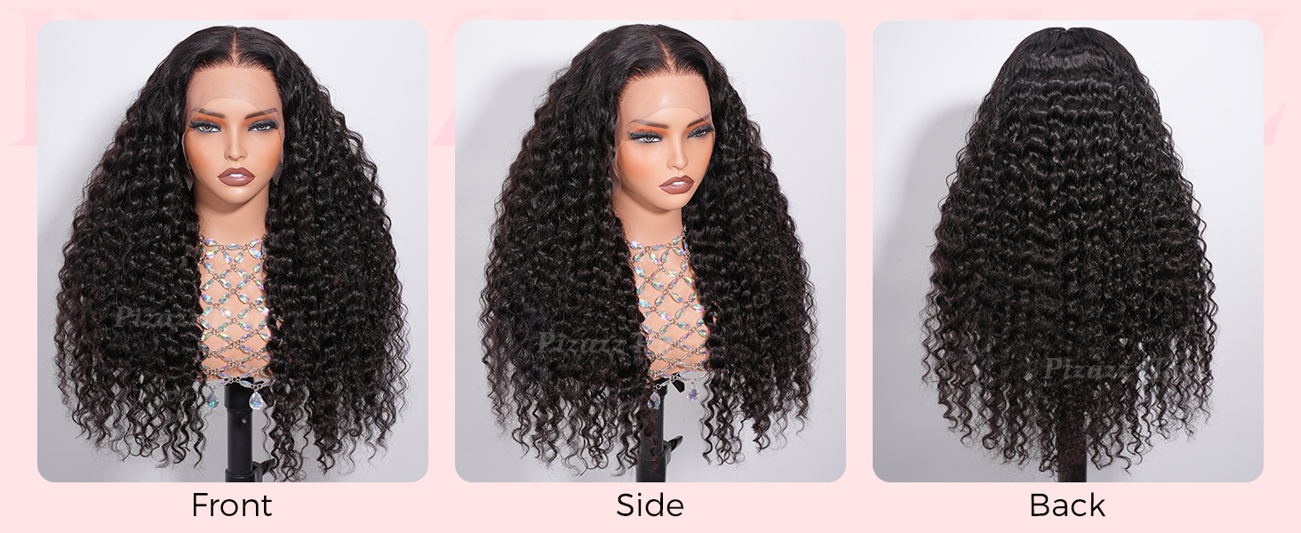 Pizazz 99J Burgundy Deep Wave Lace Front Wigs Human Hair Pre Plucked | 13x4 HD Lace Frontal Wigs with Baby Hair Pre Bleached Knots 180 Density Human Hair Wigs for Women18 Inch