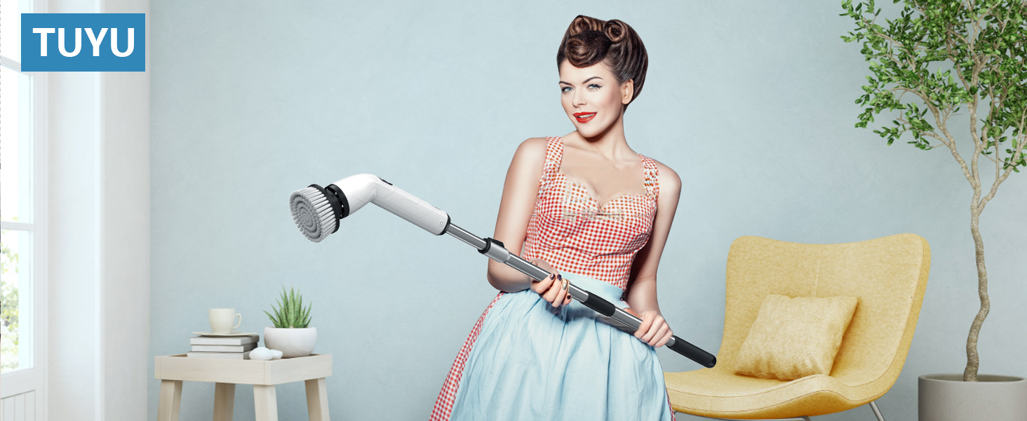 TUYU 8-in-1 Cordless Electric Spin Scrubber